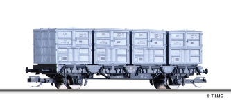 Tillig 14913 - TT - Behältertragwagen Haus zu Haus, DR, Ep. III